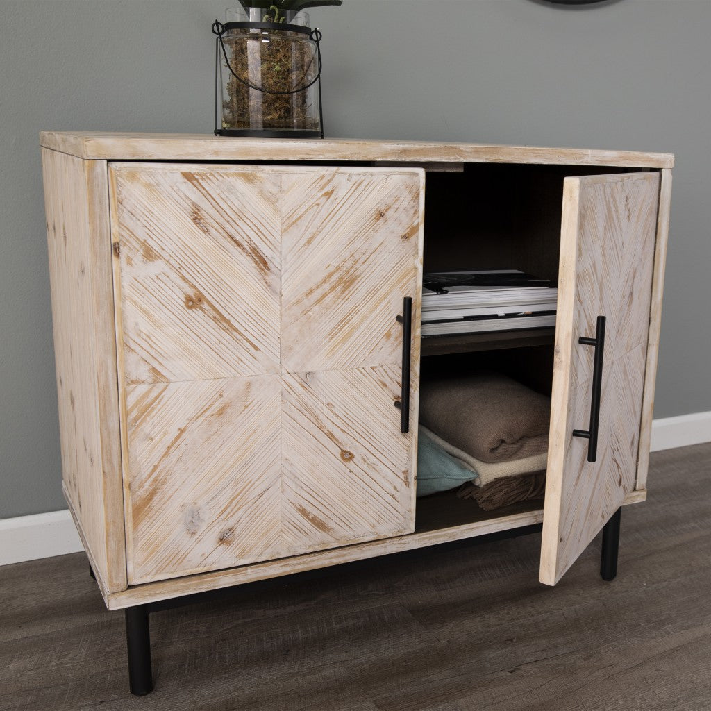 Modern Farmhouse Rustic Natural Accent Storage Cabinet-7