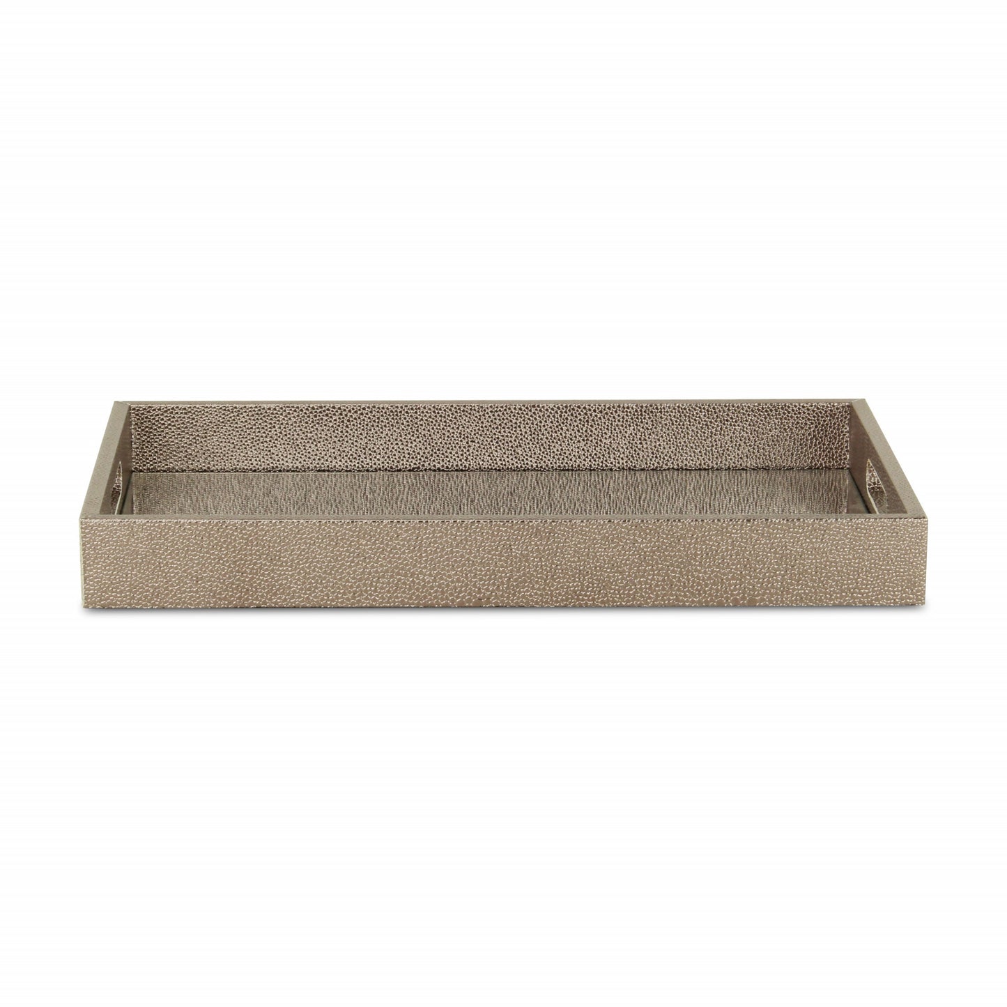 16" Gray Rectangular Wood Handmade Tray With Handles-1