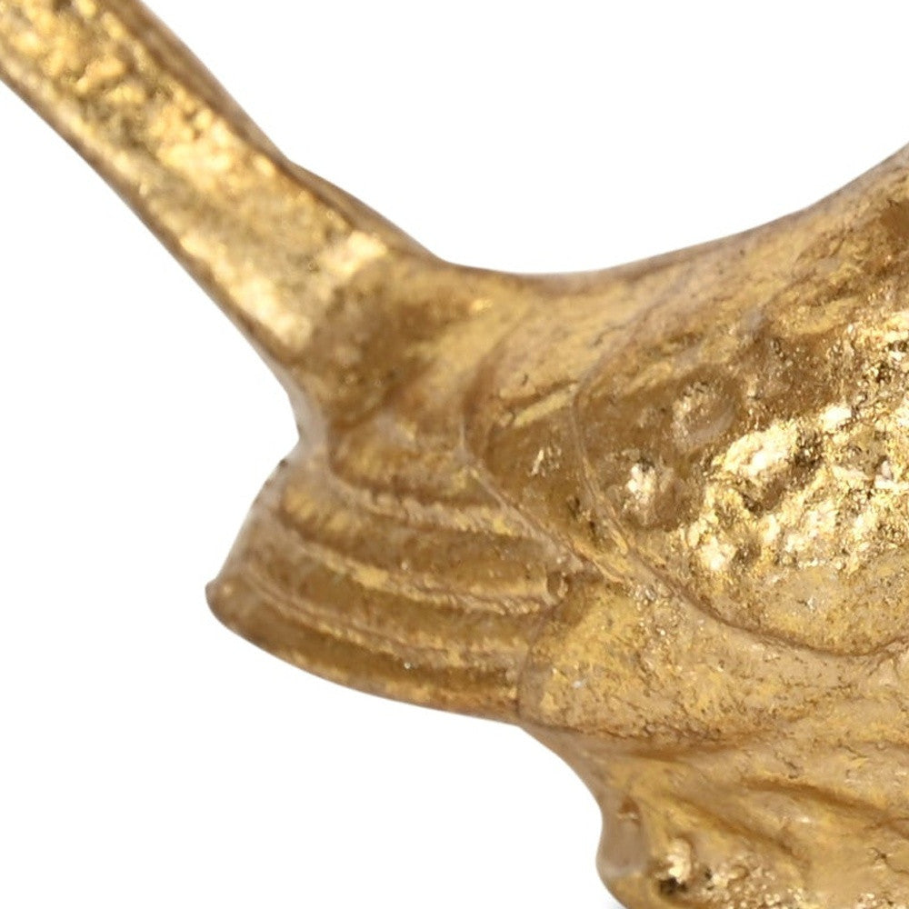 5" Gold Cast Iron Bird Figurine-8