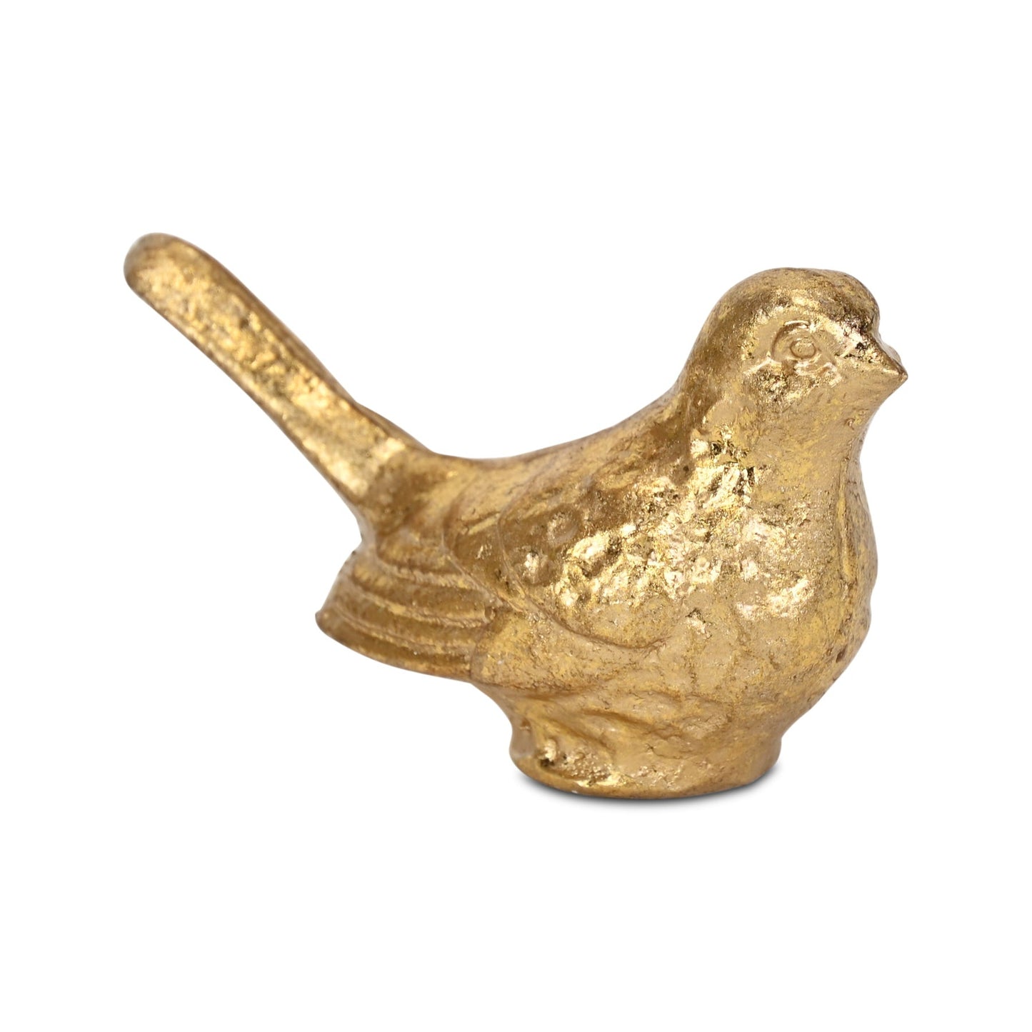 5" Gold Cast Iron Bird Figurine-1