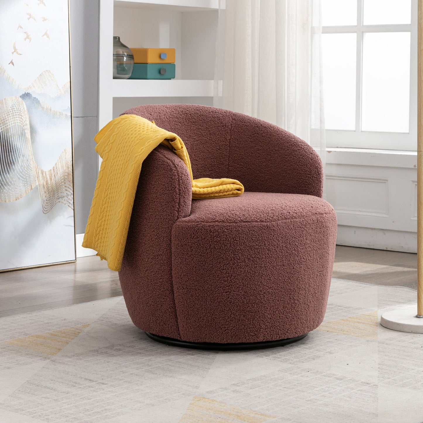 Fabric Swivel Armchair "3 Colors"-7