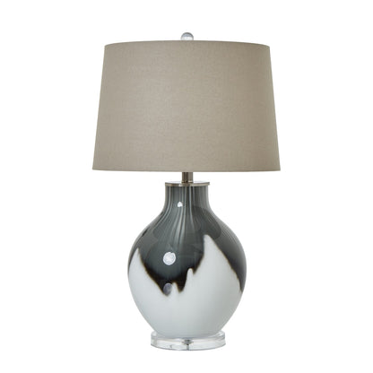 Grey Shadows Table Lamp With Linen Shade-0