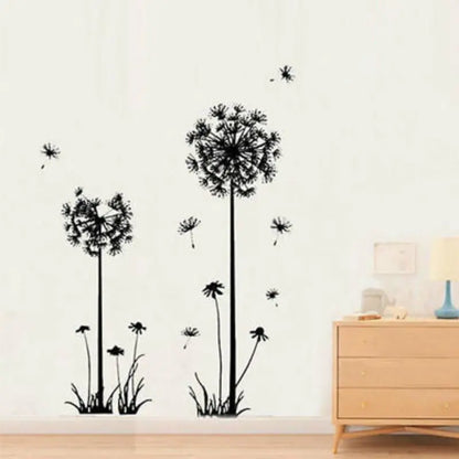 Black Dandelion Wall Stickers for Home Decor