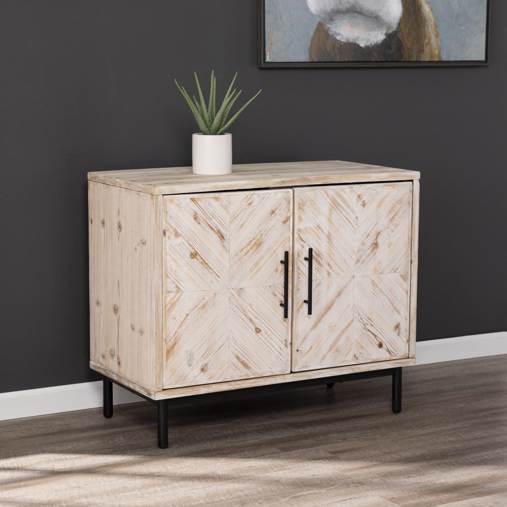 Modern Farmhouse Rustic Natural Accent Storage Cabinet-6