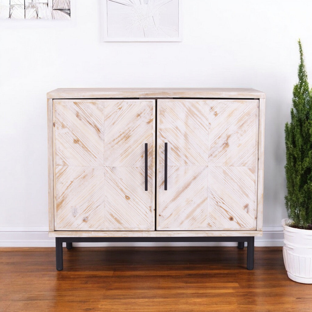 Modern Farmhouse Rustic Natural Accent Storage Cabinet-0