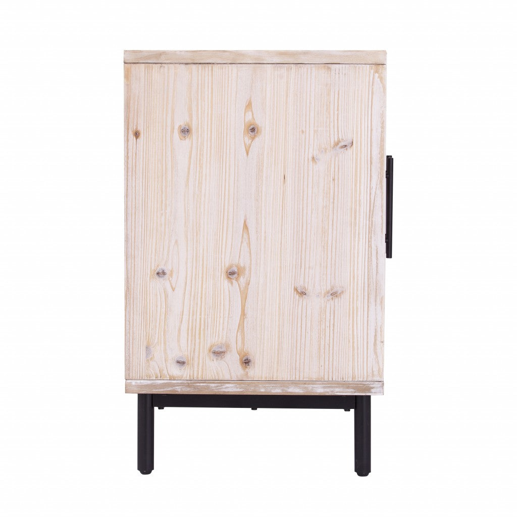 Modern Farmhouse Rustic Natural Accent Storage Cabinet-3