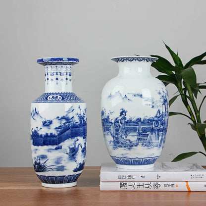 Classic Antique Chinese Blue and White Ceramic Vase-4