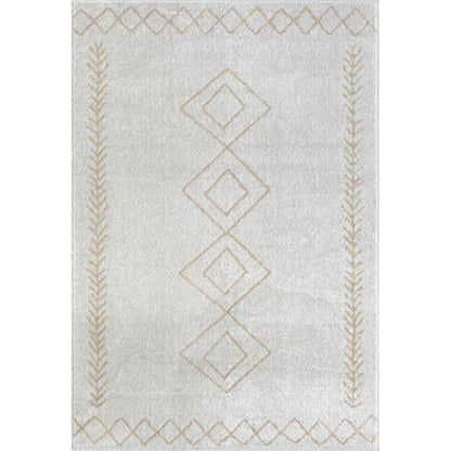 8' X 10' Cream Diamond Area Rug-0