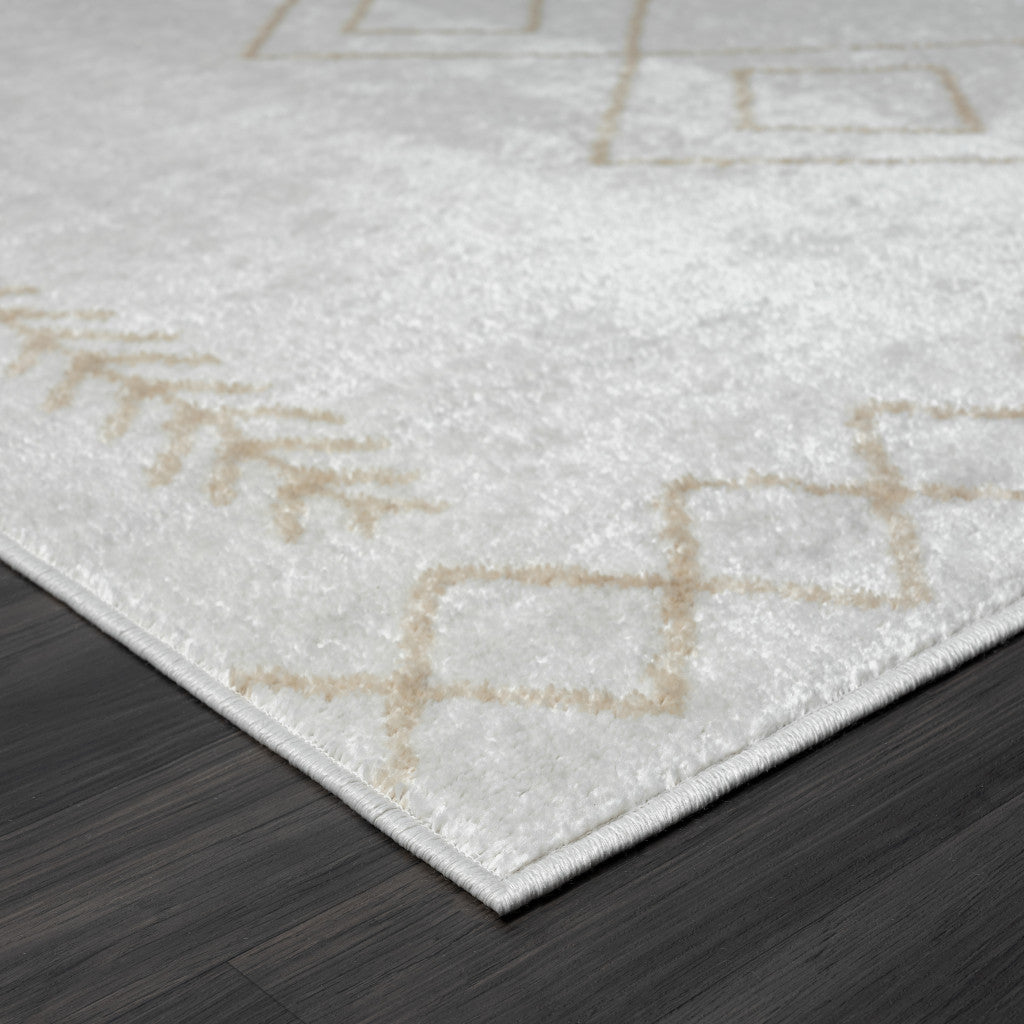 8' X 10' Cream Diamond Area Rug-2