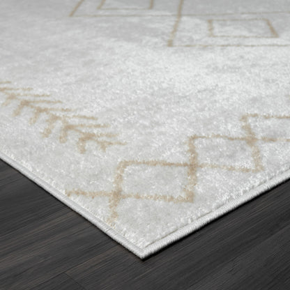 8' X 10' Cream Diamond Area Rug-2