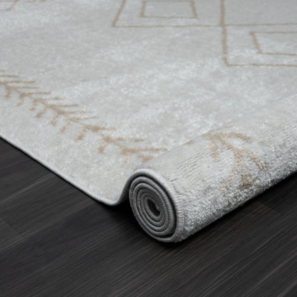 8' X 10' Cream Diamond Area Rug-3