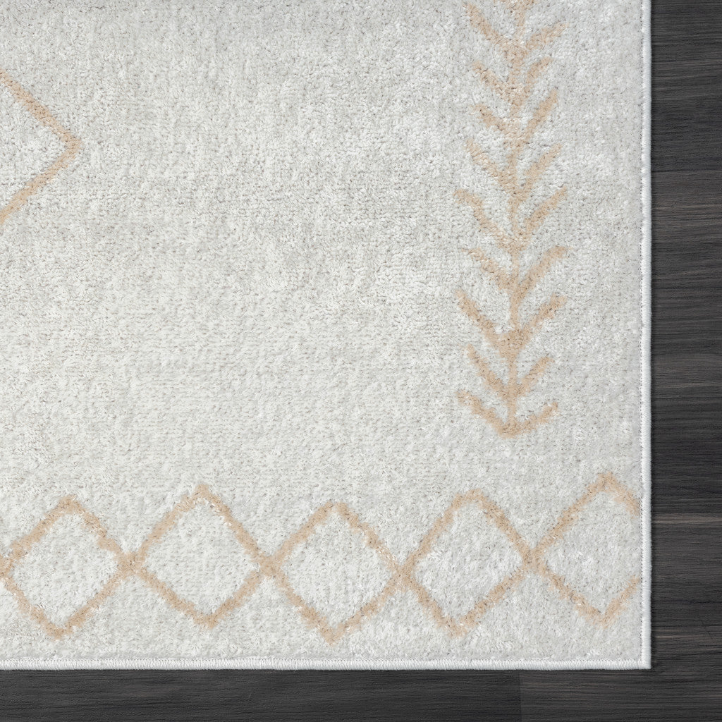 8' X 10' Cream Diamond Area Rug-7