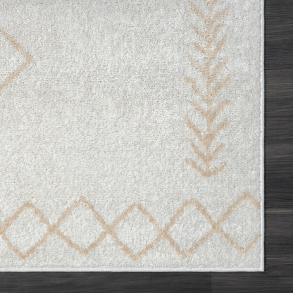 8' X 10' Cream Diamond Area Rug-7