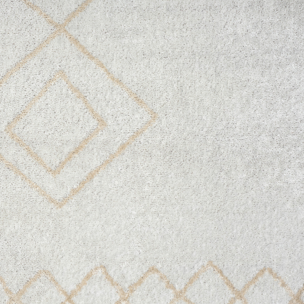 8' X 10' Cream Diamond Area Rug-8