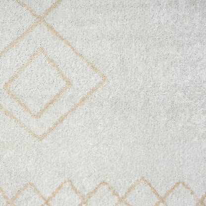 8' X 10' Cream Diamond Area Rug-8
