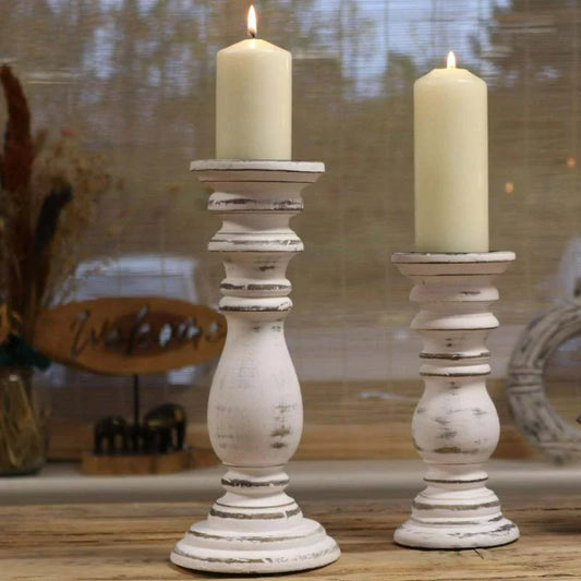 Classic Candle Stand - Whitewash-0