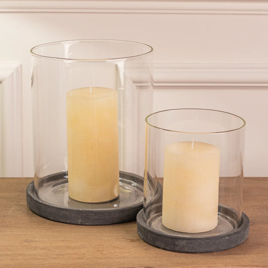 Amalfi Grey Small Hurricane Lantern-0