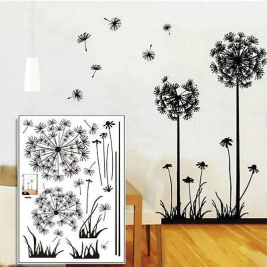 Black Dandelion Wall Stickers for Home Decor