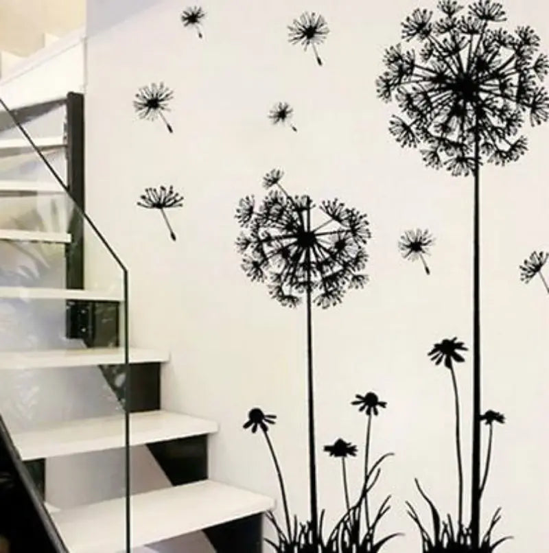 Black Dandelion Wall Stickers for Home Decor