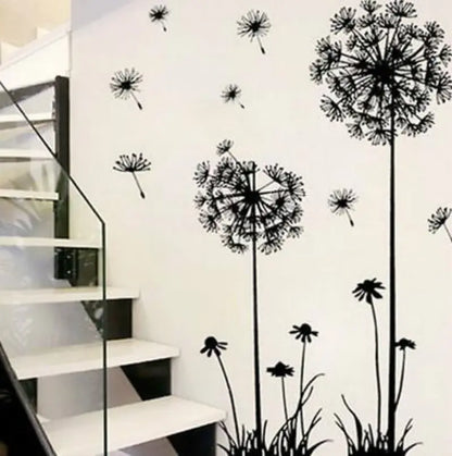 Black Dandelion Wall Stickers for Home Decor