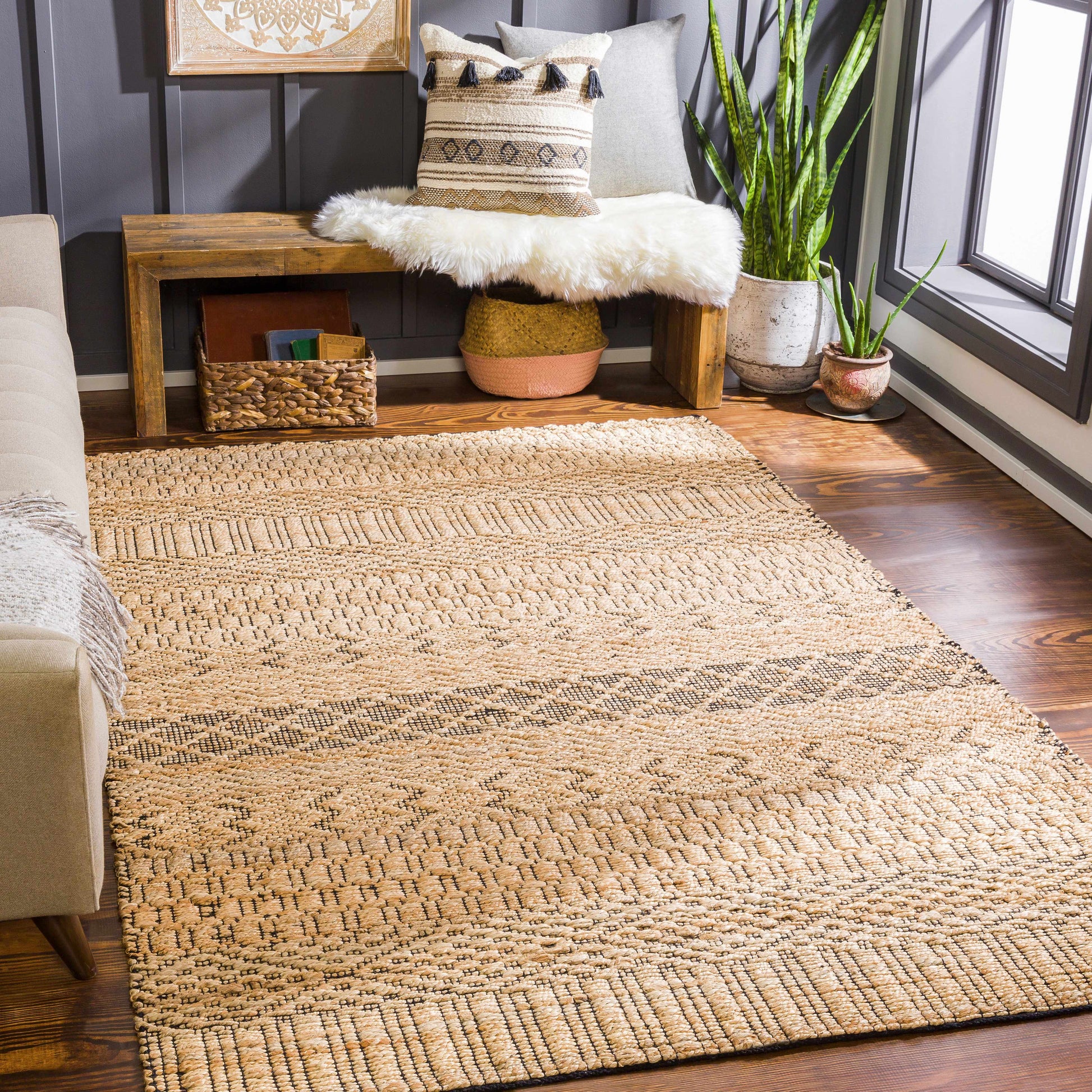 Cloverly Tribal Jute Carpet - Clearance-0