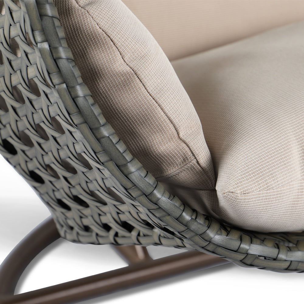 Brown Wicker Hanging Double-Seat Swing Chair-3