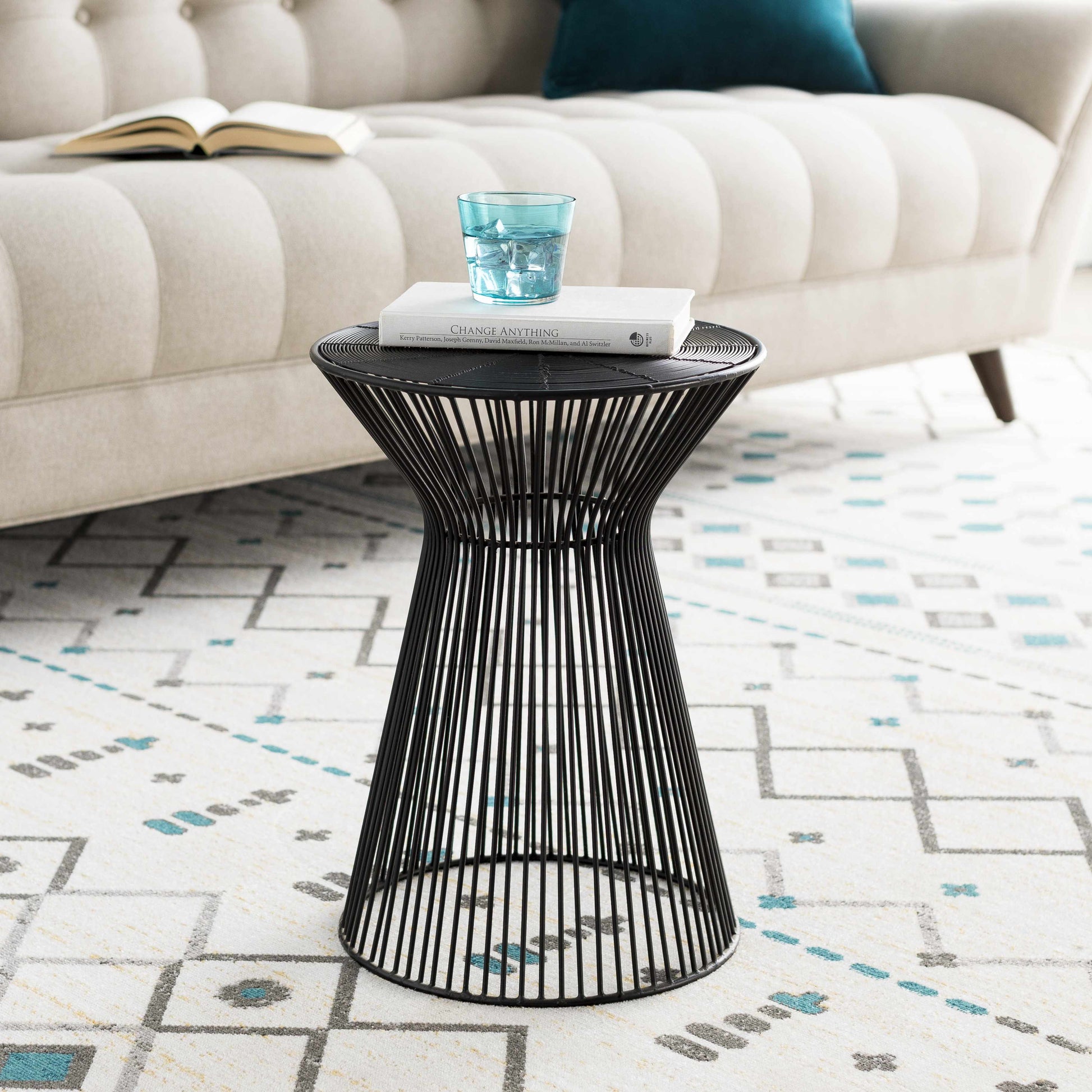 Ergani Black Metal End Table-2